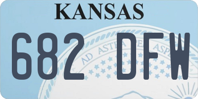 KS license plate 682DFW