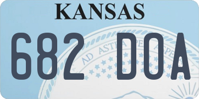 KS license plate 682DOA
