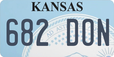 KS license plate 682DON
