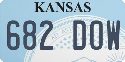 KS license plate 682DOW