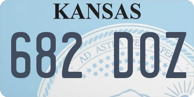 KS license plate 682DOZ