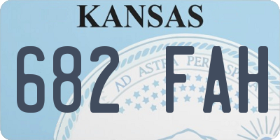 KS license plate 682FAH