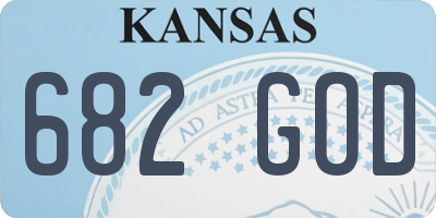 KS license plate 682GOD