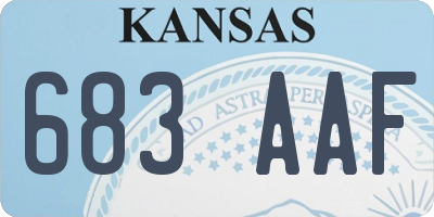 KS license plate 683AAF