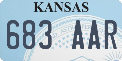 KS license plate 683AAR