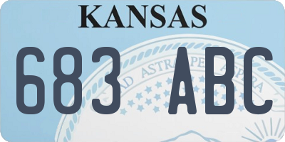 KS license plate 683ABC