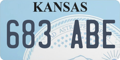 KS license plate 683ABE