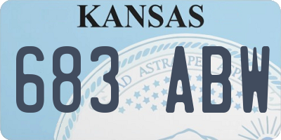 KS license plate 683ABW