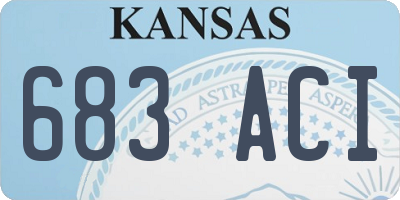 KS license plate 683ACI