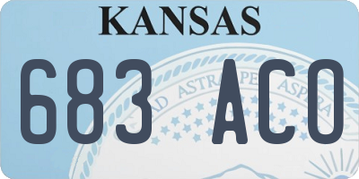KS license plate 683ACO