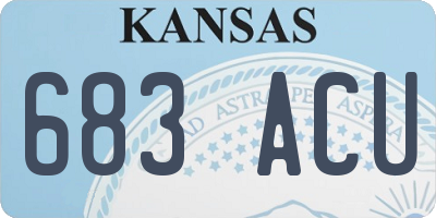 KS license plate 683ACU