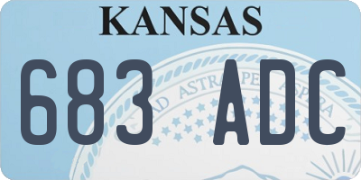 KS license plate 683ADC