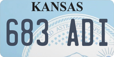 KS license plate 683ADI