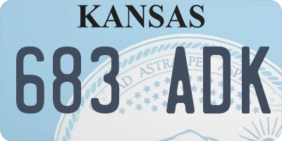 KS license plate 683ADK