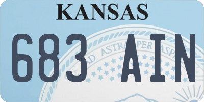 KS license plate 683AIN