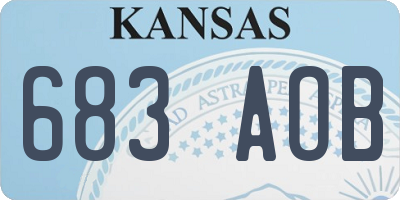 KS license plate 683AOB