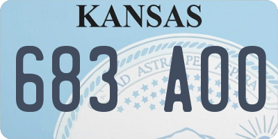 KS license plate 683AOO