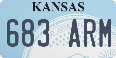 KS license plate 683ARM