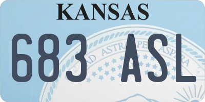 KS license plate 683ASL
