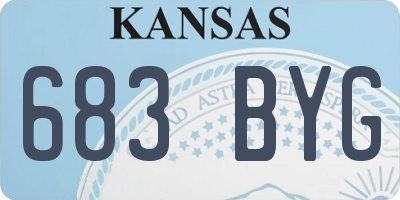 KS license plate 683BYG