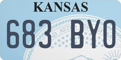 KS license plate 683BYO