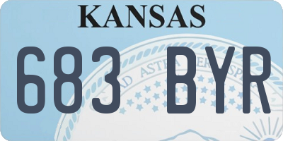 KS license plate 683BYR