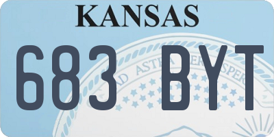 KS license plate 683BYT