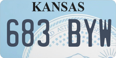 KS license plate 683BYW