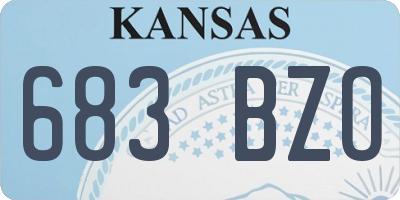 KS license plate 683BZO