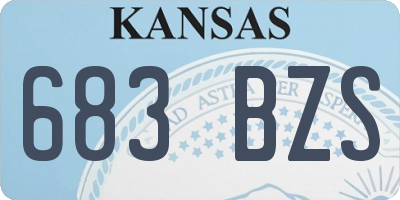 KS license plate 683BZS