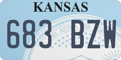 KS license plate 683BZW
