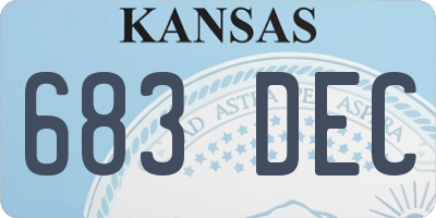 KS license plate 683DEC