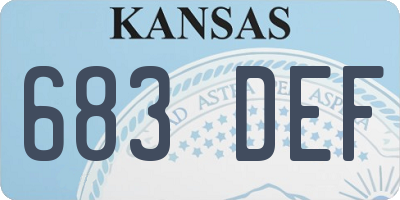 KS license plate 683DEF