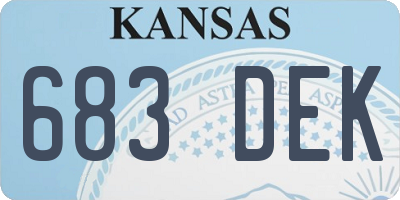 KS license plate 683DEK