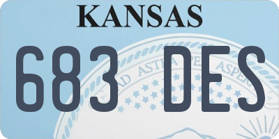 KS license plate 683DES
