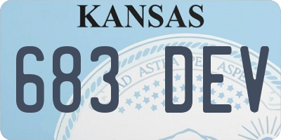 KS license plate 683DEV