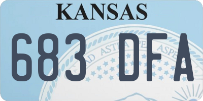 KS license plate 683DFA