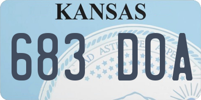 KS license plate 683DOA