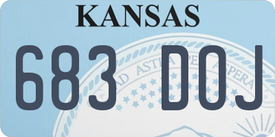 KS license plate 683DOJ
