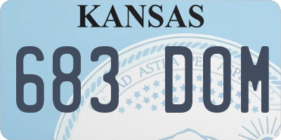 KS license plate 683DOM