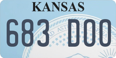 KS license plate 683DOO
