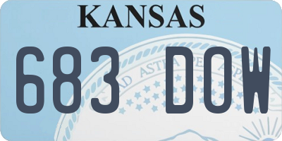 KS license plate 683DOW