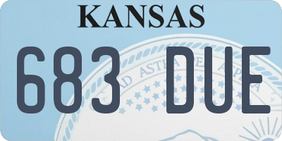 KS license plate 683DUE