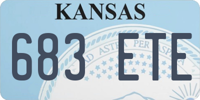 KS license plate 683ETE