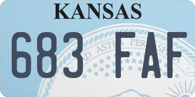 KS license plate 683FAF