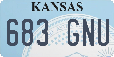 KS license plate 683GNU
