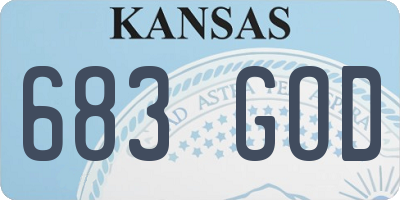 KS license plate 683GOD
