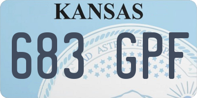 KS license plate 683GPF