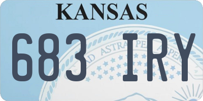 KS license plate 683IRY
