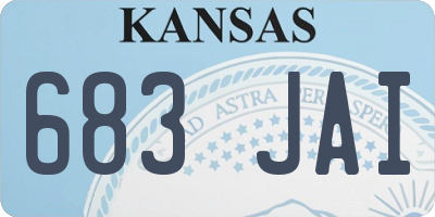 KS license plate 683JAI